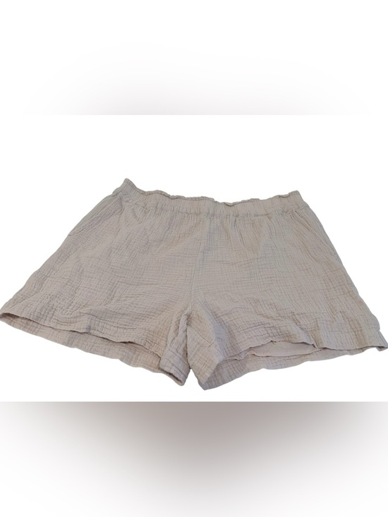 Rails Pants - Rails Cream Elastic-Waist Cotton Gauze Shorts